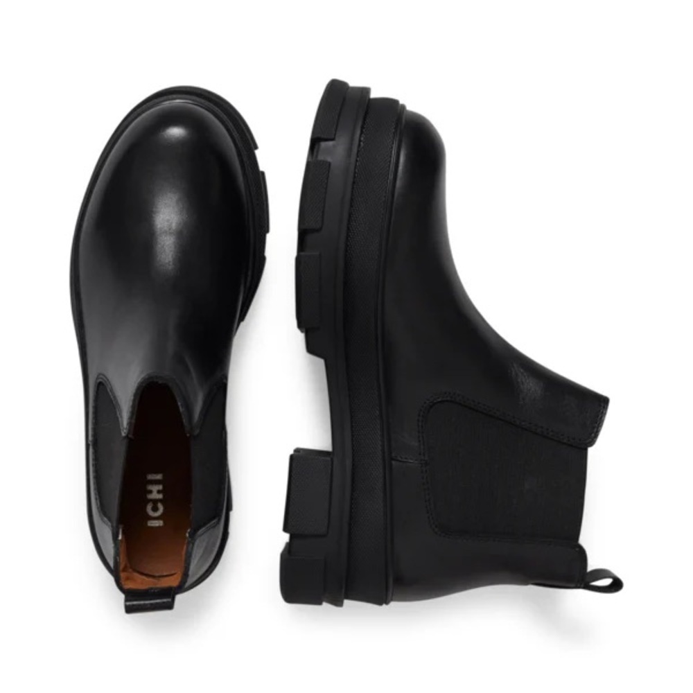 ICHI Women’s Jemma Leather Chelsea Ankle Boot - Picture 3 of 12